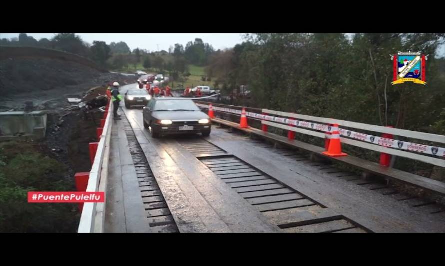 Restablecen circulación en puente dañado tras caída de camión grúa